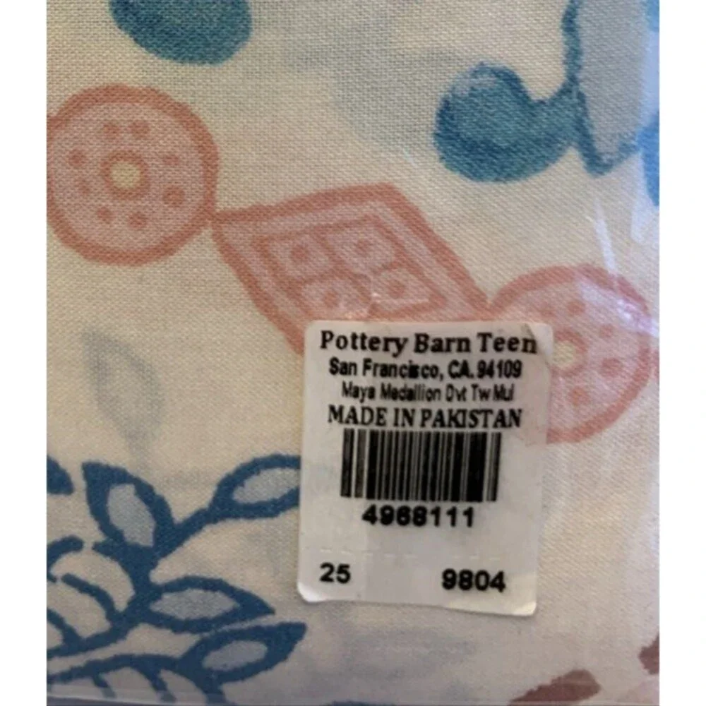 Pottery Barn Teen Maya Medallion Boho Duvet Cover Twin Organic Cotton New
